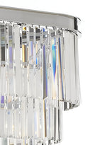 12-Lights Retro Palladium Glass Fringe Chandelier, 49"x14"x18" Chrome Finish Ceiling Light