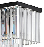 8 Lights Retro Palladium Glass Fringe Rectangular Chandelier, Elegant 40"x12" Ceiling Lighting Fixture