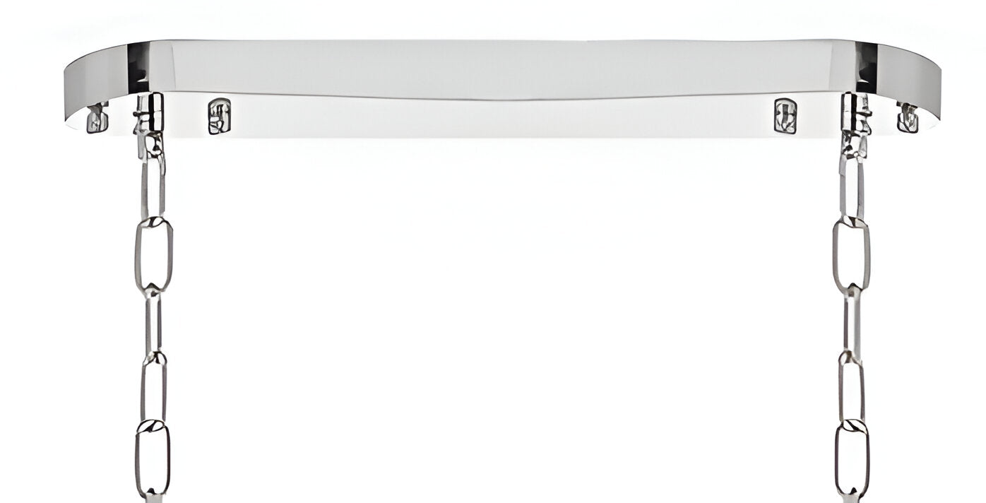 12-Lights Retro Palladium Glass Fringe Chandelier, 49"x14"x18" Chrome Finish Ceiling Light