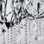 Luxury entryway crystal chandelier in modern American home