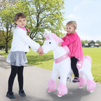 PonyCycle Model U® Pink Ride-On Unicorn for Kids Age 4-7, Mechanical Walking Pony Toy