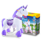 PonyCycle Model U® Purple Ride-On Unicorn for Kids Age 4-7, Mechanical Walking Pony Toy
