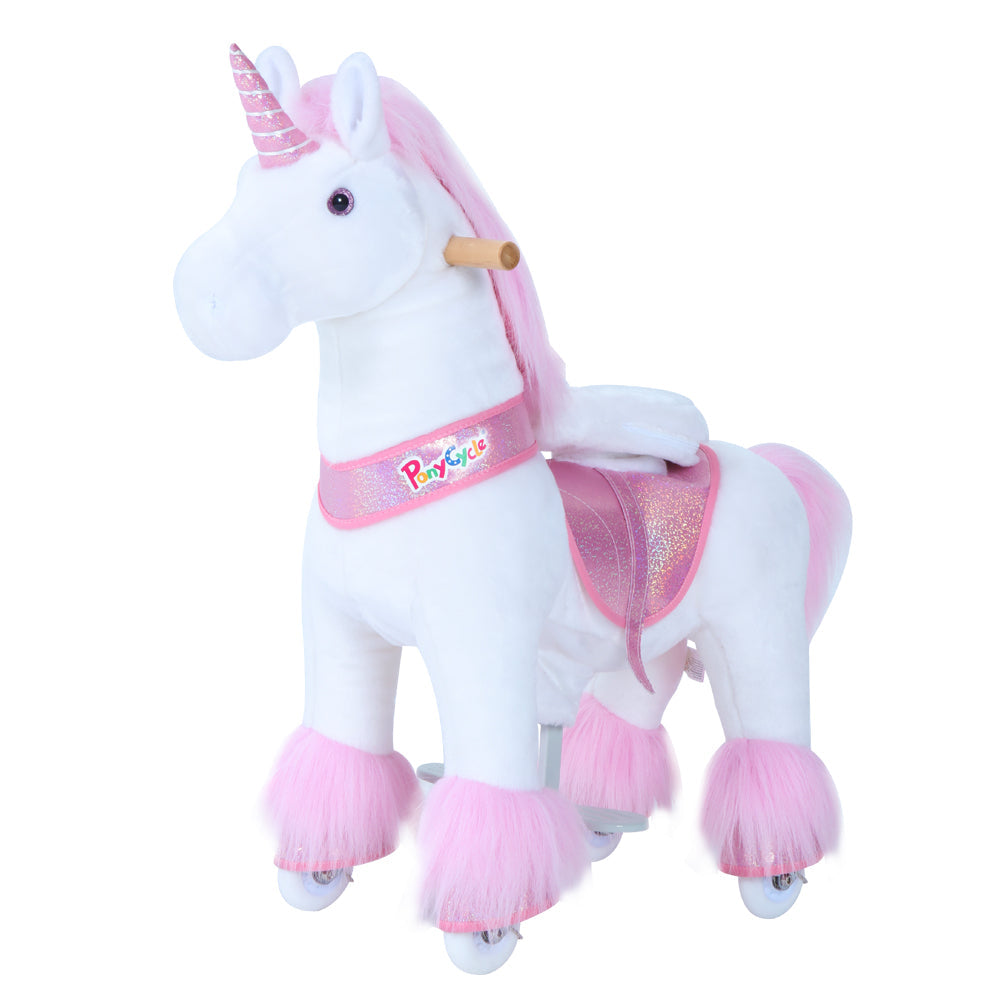 PonyCycle Model U® Pink Large Ride-On Unicorn for Kids Age 7+, Mechanical Walking Pony Toy