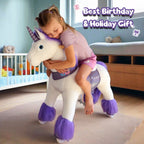 PonyCycle Model U® Purple Ride-On Unicorn for Kids Age 4-7, Mechanical Walking Pony Toy