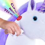 PonyCycle Model U® Purple Ride-On Unicorn for Kids Age 4-7, Mechanical Walking Pony Toy