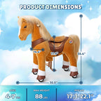 PonyCycle Model Y Ride-On Horse, Light Brown - Rideable Toy for Kids Age 4-7, Mechanical Walking Ride-On Toy