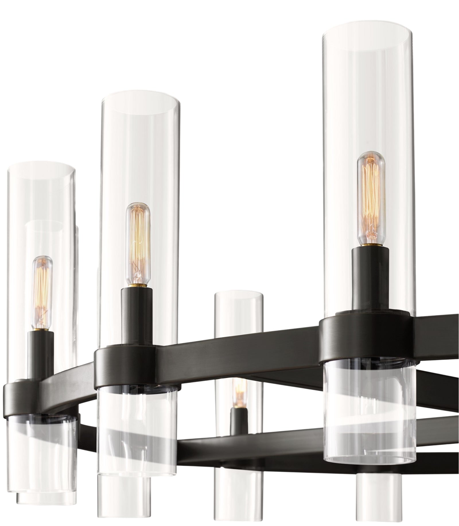 20-Light Round Chandelier Black Finish, 60" Rustic Vintage Barn Metal Industrial Loft Ceiling Lighting Fixture