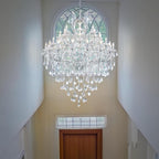 36-Light Large Modern Chrome Crystal Chandelier, 4-Layer Luxury Ceiling Light Fixture for Hotel, Lobby, Foyer & Staircase