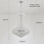 14 Lights Chrome Finish Empire Crystal Chandelier Lighting for Living Room Foyer Dining Room Hallway Entryway 32"H x 24"W V22-24