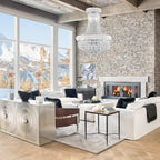 10 Lights Chrome Finish Empire Crystal Chandelier Lighting for Dining Room Living Room Foyer Hallway Bedroom Entryway 18"W x 22"H V22-26