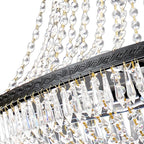 9-Light French Empire Crystal Chandelier, Black Ceiling Lighting Fixture for Living Room, Dining Room, Foyer & Entryway