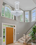 14 Lights Chrome Finish Empire Crystal Chandelier Lighting for Living Room Foyer Dining Room Hallway Entryway 32"H x 24"W V22-24