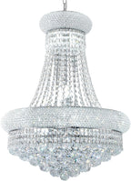 12-Light Silver Empire Style Crystal Chandelier for Living Room, Stairway, and Dining Room (22"W x 27"H) V22-23