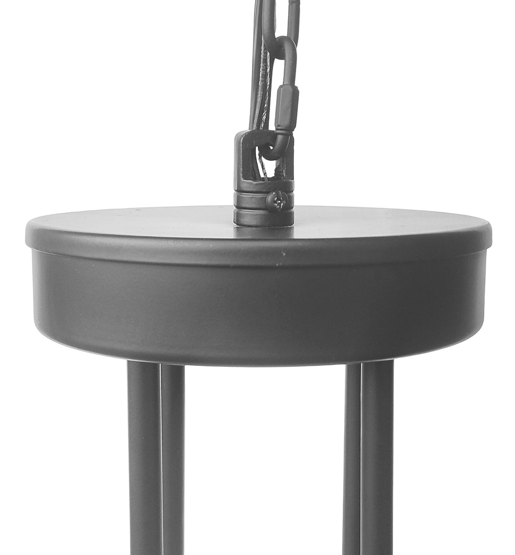 20-Light Round Chandelier Black Finish, 60" Rustic Vintage Barn Metal Industrial Loft Ceiling Lighting Fixture