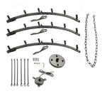 18-Light Wagon Wheel Chandelier Black Finish, 38"x40" Rustic Wrought Iron Vintage Barn Industrial Ceiling Light