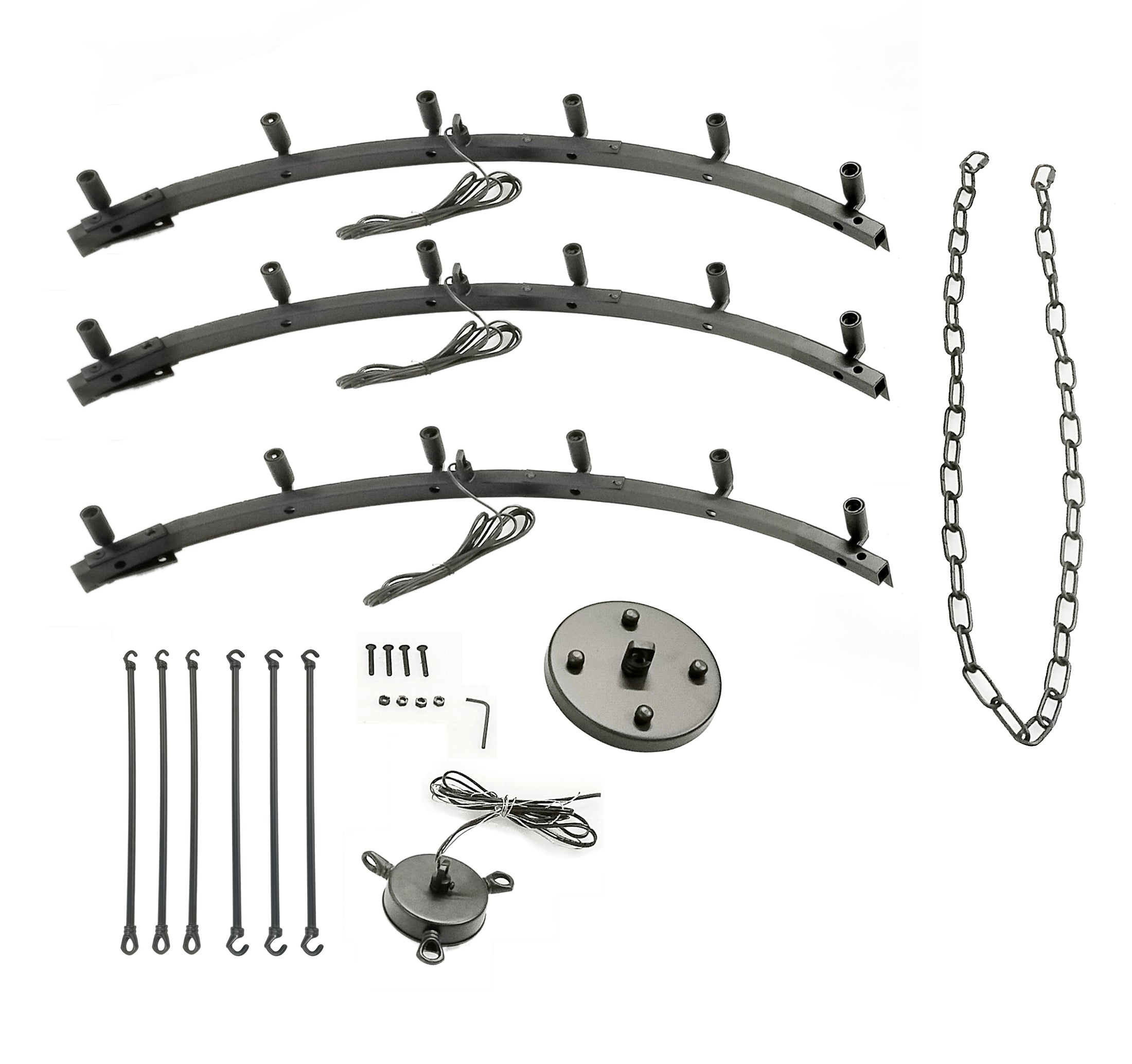 18-Light Wagon Wheel Chandelier Black Finish, 38"x40" Rustic Wrought Iron Vintage Barn Industrial Ceiling Light