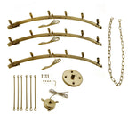 18-Light Wagon Wheel Chandelier Gold Finish, 38"x40" Rustic Wrought Iron Vintage Barn Industrial Ceiling Light