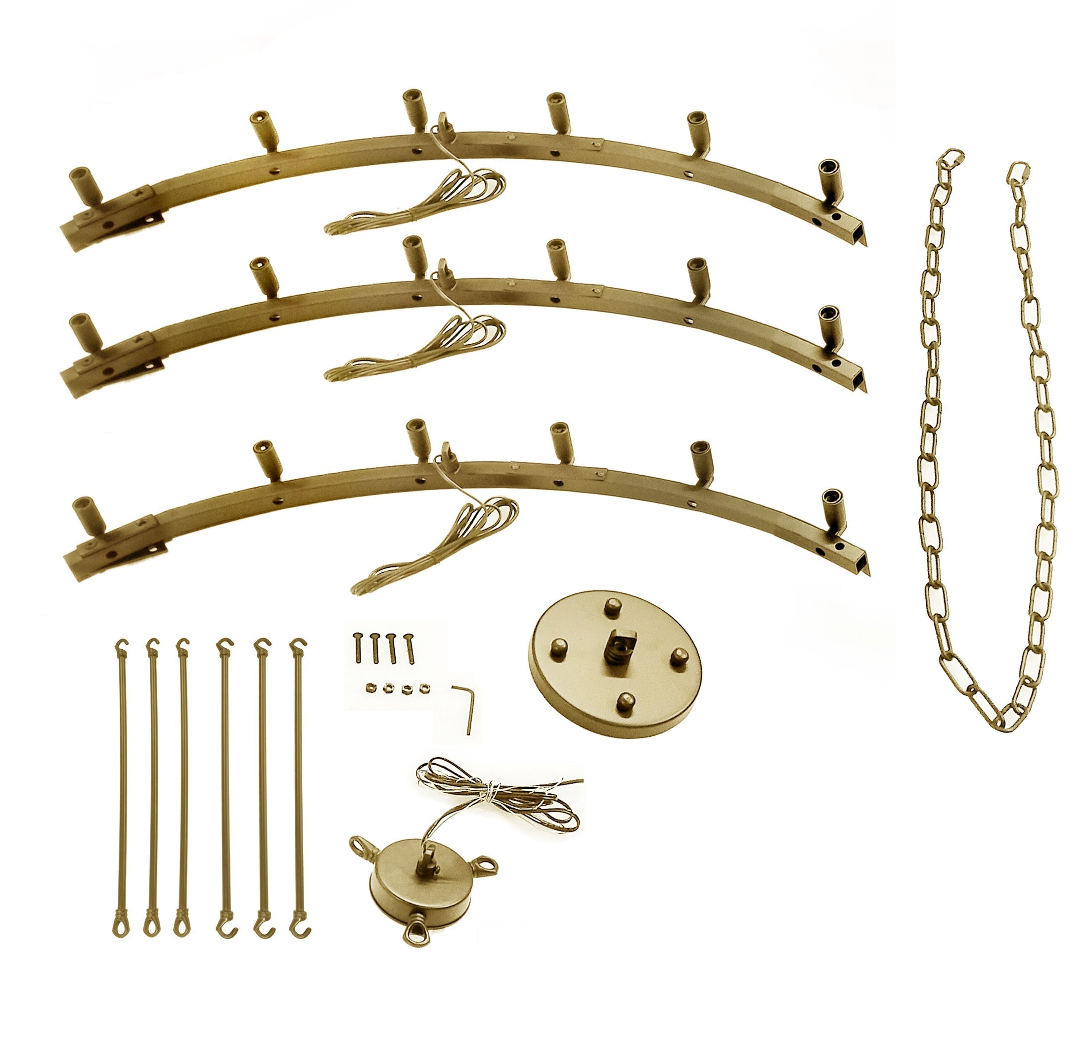 18-Light Wagon Wheel Chandelier Gold Finish, 38"x40" Rustic Wrought Iron Vintage Barn Industrial Ceiling Light