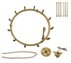 12-Light Vintage Rustic Chandelier Gold Finish, Wrought Iron Barn-Style Castile One-Tier Industrial Lighting Fixture