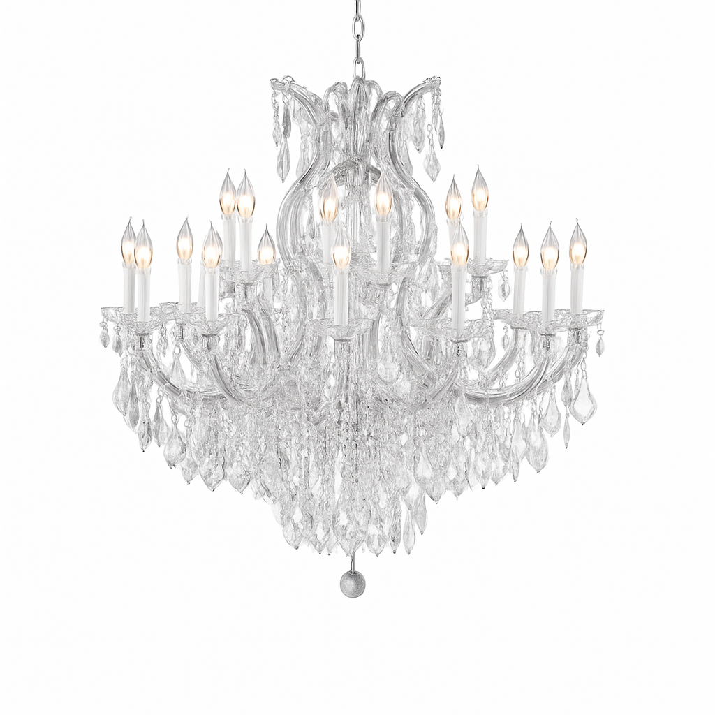 Classic Maria Theresa Ceiling Light - Perfect for Dining & Entryway 38"H x 37"W Silver, V21-07