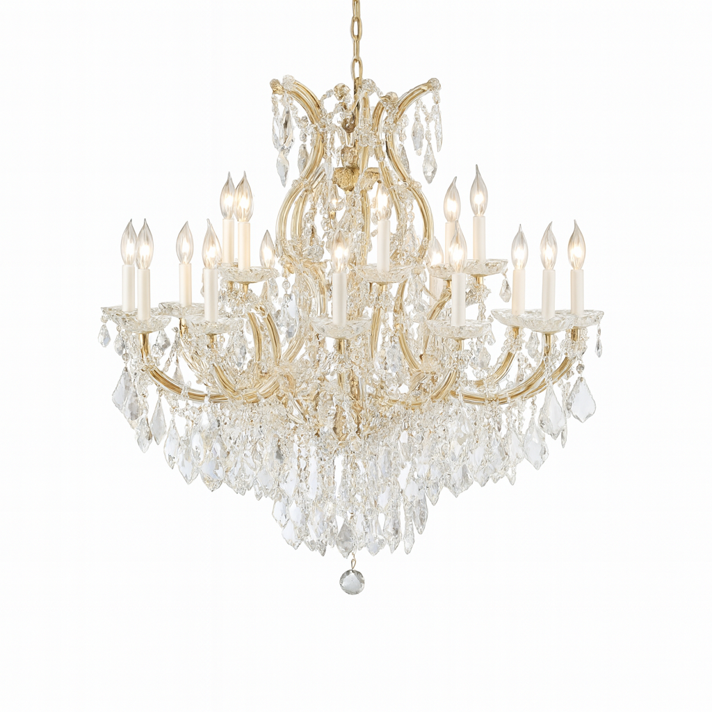 Classic Maria Theresa Ceiling Light - Perfect for Dining & Entryway 38"H x 37"W Gold, V21-08