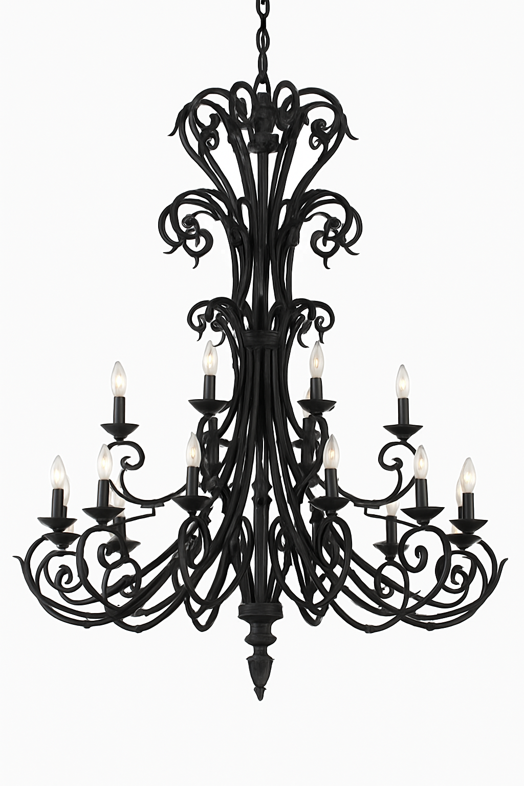 24 Lights Large Foyer Wrought Iron Chandelier, 50"x30" Rustic Vintage Barn Metal Entryway Ceiling Light