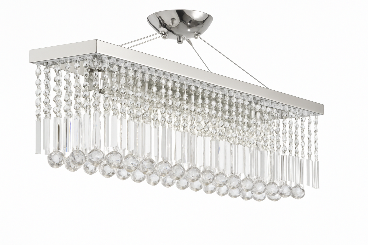 10 Lights Contemporary Crystal Rectangular Chandelier, 40"x10" Modern Ceiling Lighting Fixture