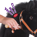 PonyCycle Model U® Black Ride-On for Kids Age 4-7, Mechanical Walking Pony Toy