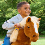 PonyCycle Model X Ride-On Horse, Brown - Rideable Toy for Kids Age 4-7, Mechanical Walking Ride-On Toy
