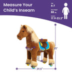 PonyCycle Model X Ride-On Horse, Brown - Rideable Toy for Kids Age 4-7, Mechanical Walking Ride-On Toy