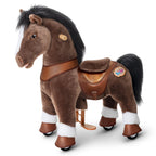 PonyCycle Model Y Ride-On Horse, Chocolate Brown - Rideable Toy for Kids Age 3-4, Mechanical Walking Ride-On Toy