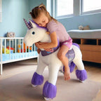 PonyCycle Model U® Purple Ride-On Unicorn for Kids Age 3-4, Mechanical Walking Pony Toy