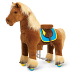 PonyCycle Model X Ride-On Horse, Brown - Rideable Toy for Kids Age 4-7, Mechanical Walking Ride-On Toy
