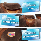 PonyCycle Model Y Ride-On Horse, Chocolate Brown - Rideable Toy for Kids Age 3-4, Mechanical Walking Ride-On Toy