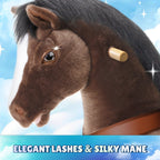 PonyCycle Model Y Ride-On Horse, Chocolate Brown - Rideable Toy for Kids Age 3-4, Mechanical Walking Ride-On Toy