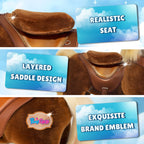PonyCycle Model Y Ride-On Horse, Brown - Rideable Toy for Kids Age 3-4, Mechanical Walking Ride-On Toy