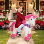 PonyCycle Model Y® Ride-On Unicorn, Pink - Rideable Toy for Kids Age 3-4, Mechanical Walking Unicorn Ride-On Toy
