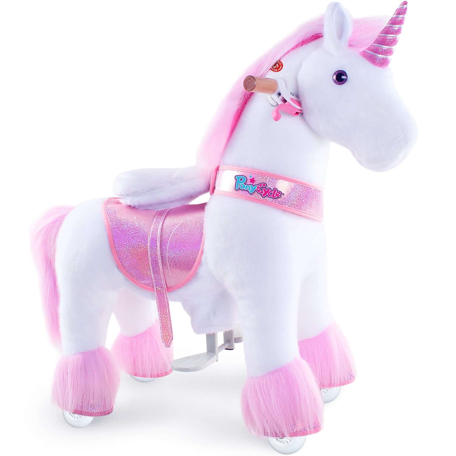 PonyCycle Model U® Pink Ride-On Unicorn for Kids Age 4-7, Mechanical Walking Pony Toy