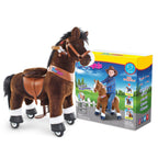 PonyCycle Model U® Chocolate Large Ride-On for Kids Age 7+, Mechanical Walking Pony Toy Dark Brown