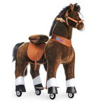 PonyCycle Model U® Chocolate Large Ride-On for Kids Age 7+, Mechanical Walking Pony Toy Dark Brown