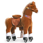 PonyCycle Model U® Brown Large Ride-On for Kids Age 7+, Mechanical Walking Pony Toy