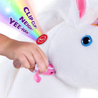 PonyCycle Model U® White Large Ride-On Unicorn for Kids Age 7+, Mechanical Walking Pony Toy