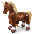 PonyCycle Model Y Ride-On Horse, Brown - Rideable Toy for Kids Age 3-4, Mechanical Walking Ride-On Toy